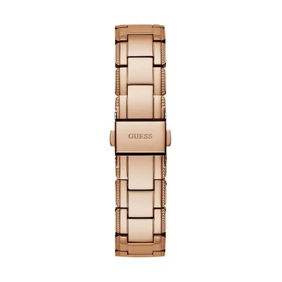 Guess Crystal Clear Rose Gold Dial Rose Gold Steel Strap Watch for Women - GW0470L3 Buy Now By Guess