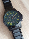 Fossil Grant Sport Chronograph Black Dial Black Steel Strap Watch for Men - FS5374 Buy Now By Fossil