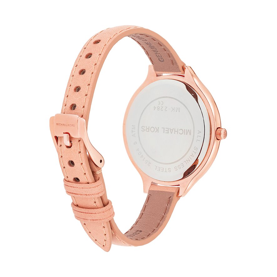 Michael Kors Runway Slim Quartz White Dial Beige Leather Strap Watch For Women - MK2284 Buy Now By Michael Kors