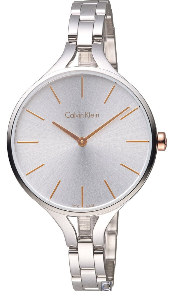 Calvin Klein Graphic Silver Dial Silver Steel Strap Watch for Women - K7E23B46 Buy Now By Calvin Klein