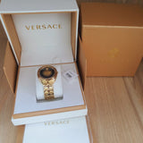 Versace Shadov Quartz Gold Dial Gold Steel Strap Watch for Women - VEBM00618 Buy Now By Versace