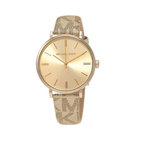 Michael Kors Addyson Quartz Gold Dial Gold Leather Strap Watch for Women - MK2952 Buy Now By Michael Kors