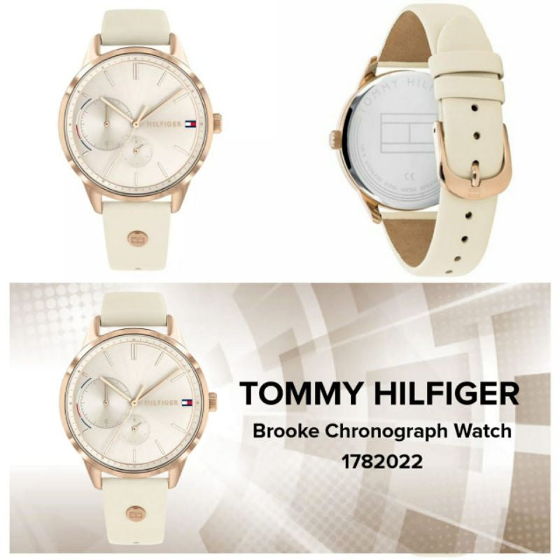 Tommy Hilfiger Brooke Quartz White Dial Cream Leather Strap Watch for Women - 1782022 Buy Now By Tommy Hilfiger