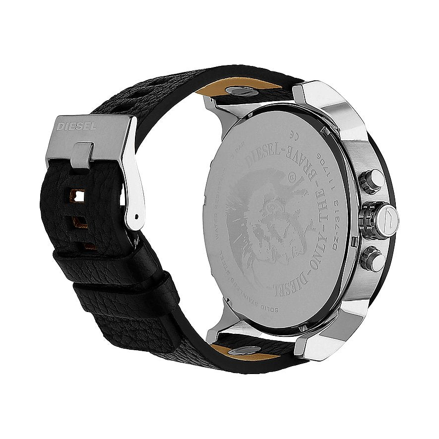 Diesel Mr Daddy Chronograph Black Dial Black Leather Strap Watch For Men - DZ7313 Buy Now By Diesel