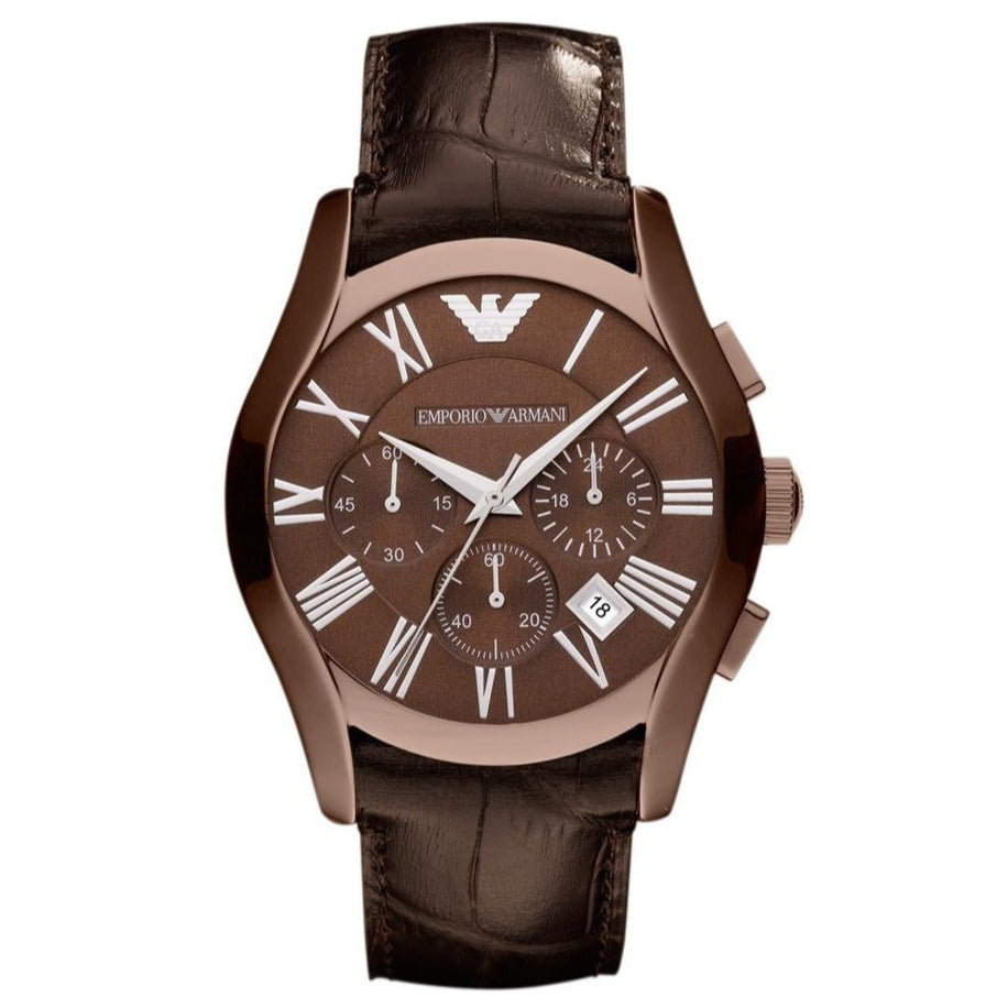Emporio Armani Valente Classic Brown Dial Brown Leather Strap Watch For Men - AR1609 Buy Now By Emporio Armani