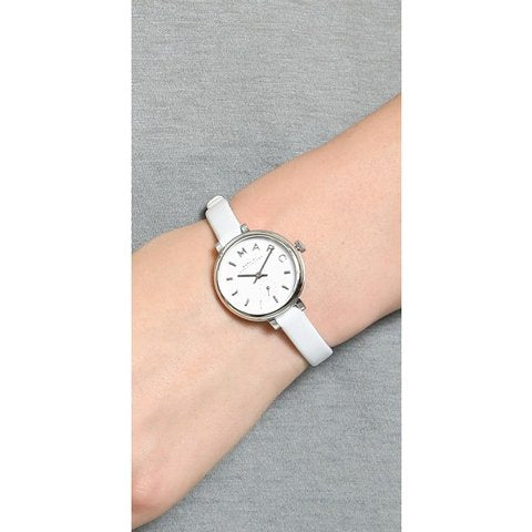 Marc Jacobs Sally White Dial White Leather Strap Watch for Women - MBM1350 Buy Now By Marc Jacobs