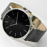 Coach Charles Black Dial Black Leather Strap Watch for Men - 14602157 Buy Now By Coach
