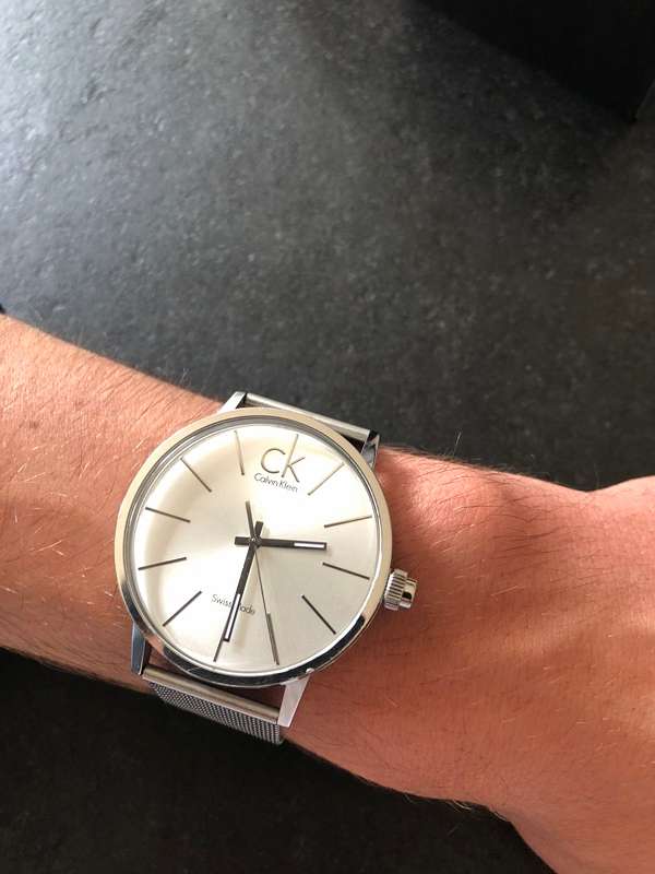 Calvin Klein Post Minimal Silver Dial Black Leather Strap Watch for Men - K7621192 Buy Now By Calvin Klein