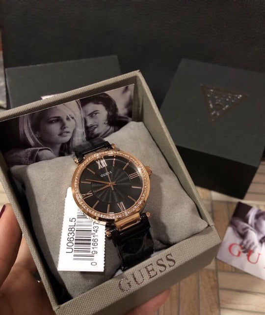 Guess Soho Diamonds Black Dial Black Mesh Bracelet Watch for Women - W0638L5 Buy Now By Guess