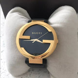 Gucci Interlocking Special Edition Grammy Black Dial Black Leather Strap Watch For Men - YA133208 Buy Now By Gucci