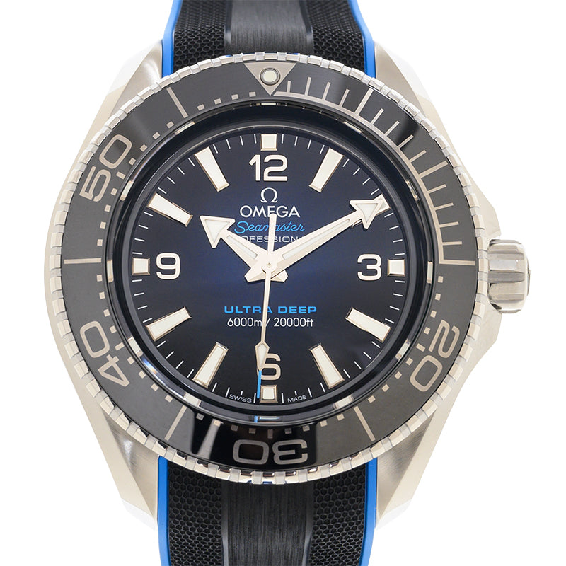 Omega Planet Ocean 6000M Co Axial Master Chronometer 45.5mm Blue Dial Black Rubber Strap Watch for Men - 21532462103001 Buy Now By Omega