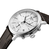 Tissot Carson Premium Chronograph White Dial Brown Leather Strap Watch For Men - T122.417.16.011.00 Buy Now By Tissot
