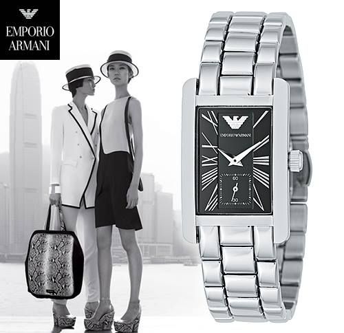 Emporio Armani Classic Black Dial Silver Stainless Steel Watch For Women - AR0157 Buy Now By Emporio Armani