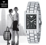 Emporio Armani Classic Black Dial Silver Stainless Steel Watch For Women - AR0157 Buy Now By Emporio Armani