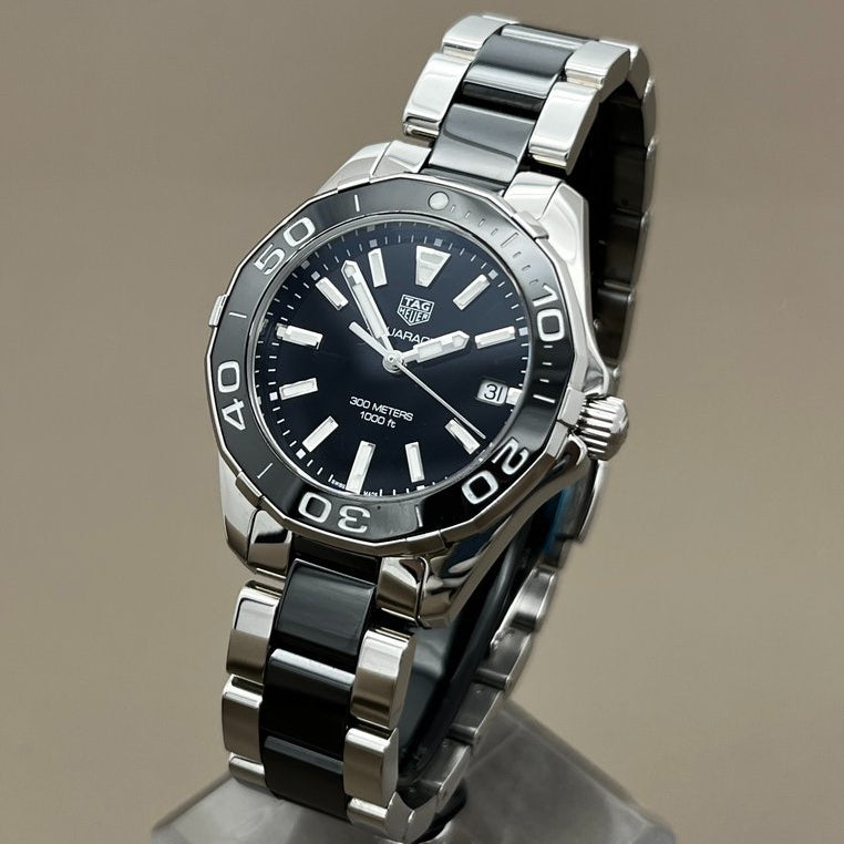 Tag Heuer Aquaracer Quartz Black Dial Two Tone Steel Strap Watch for Men - WAY131A.BA0913 Buy Now By Tag Heuer