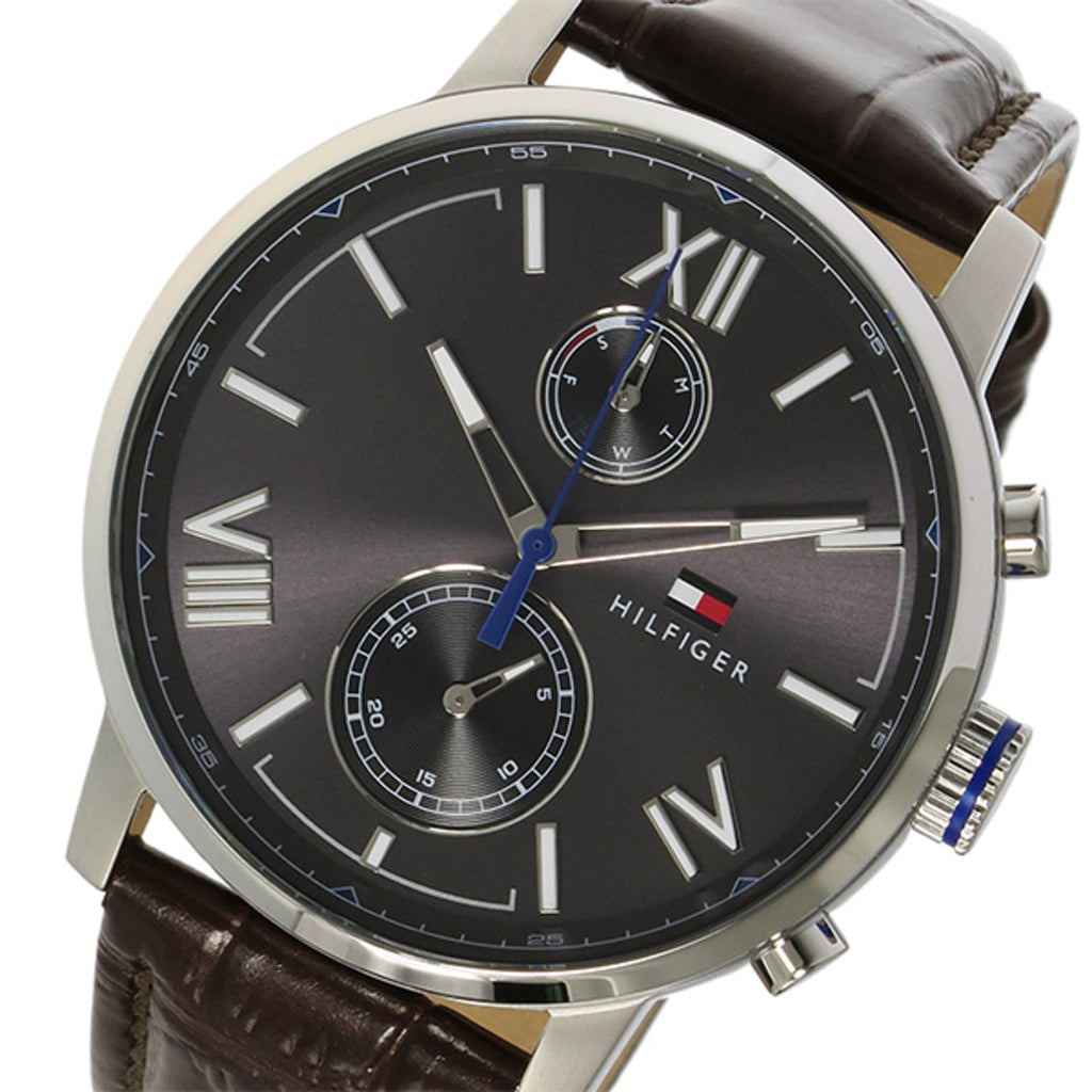 Tommy Hilfiger Aiden Quartz Black Dial Brown Leather Strap Watch for Men - 1791309 Buy Now By Tommy Hilfiger