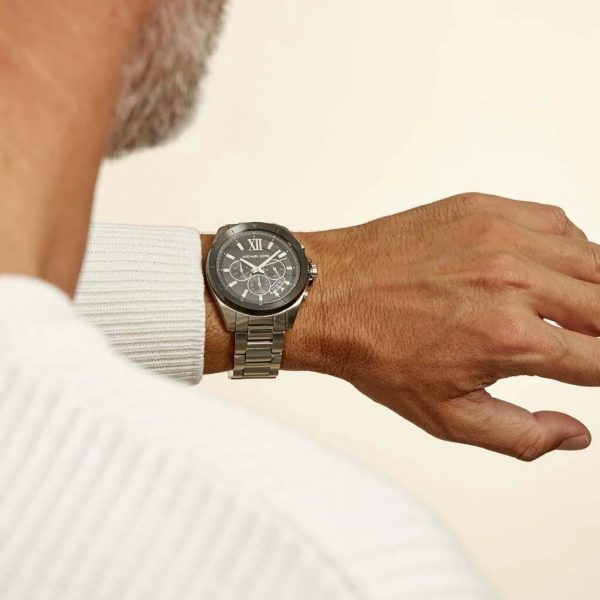 Michael Kors Brecken Chronograph Black Dial Silver Steel Strap Watch For Men - MK8847 Buy Now By Michael Kors