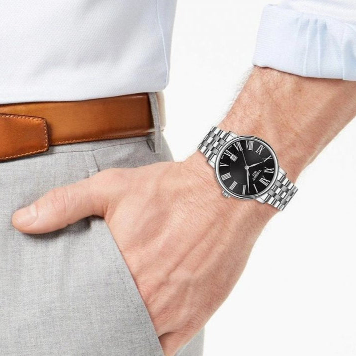 Tissot Carson Premium Black Dial Silver Steel Strap Watch For Men - T122.410.11.053.00 Buy Now By Tissot