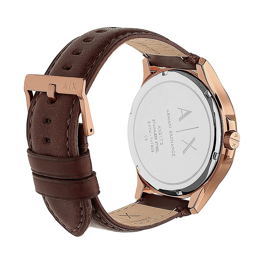 Armani Exchange Hampton Chronograph Blue Dial Brown Leather Strap Watch For Men - AX2172 Buy Now By Armani Exchange