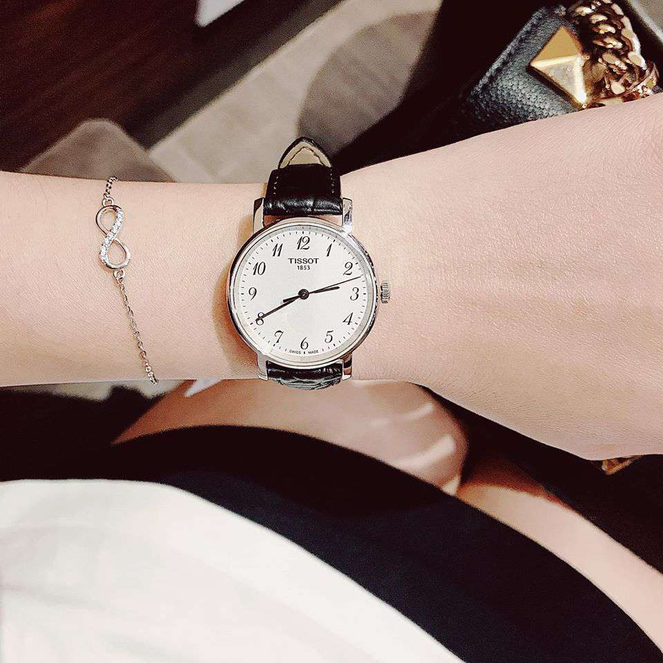 Tissot Everytime Small White Dial Black Leather Strap Watch For Women - T109.210.16.032.00 Buy Now By Tissot