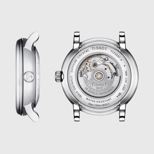 Tissot T Classic Carson Premium White Diamonds Dial Silver Steel Strap Watch for Women - T1222071103600 Buy Now By Tissot