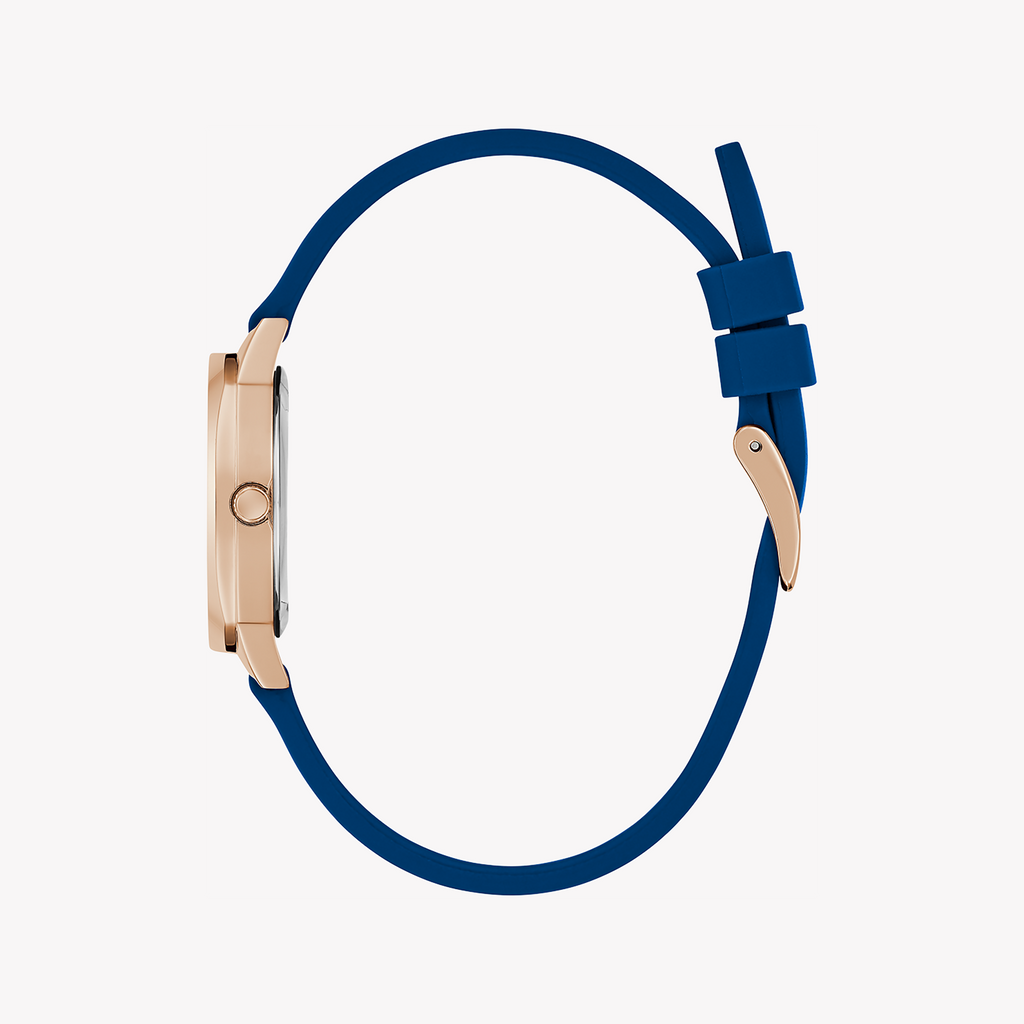 Guess Libra Crystals Blue Dial Blue Silicone Strap Watch For Women - GW0618L2 Buy Now By Guess