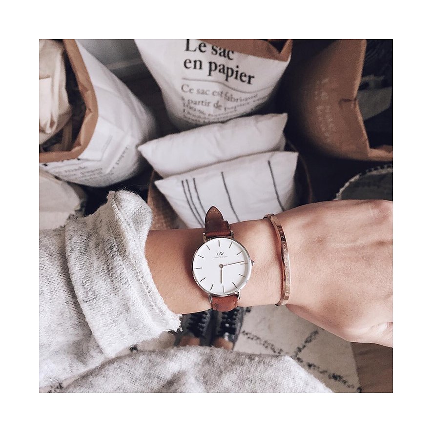 Daniel Wellington Classic Petite St Mawes White Dial Brown Leather Strap Watch For Women - DW00100231 Buy Now By Daniel Wellington