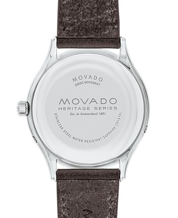 Movado Heritage Moonphase Blue Dial Brown Leather Strap Watch For Women - 3650009 Buy Now By Movado