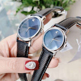 Movado Museum Blue Dial Black Leather Strap Watch For Women - 2100010 Buy Now By Movado