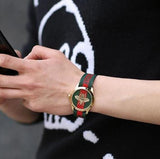 Gucci Le Marche des Merveilles Green & Red Dial Green & Red NATO Strap Unisex Watch - YA126487 Buy Now By Gucci