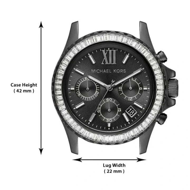 Michael Kors Everest Chronograph Black Dial Grey Steel Strap Watch For Women - MK6974 Buy Now By Michael Kors