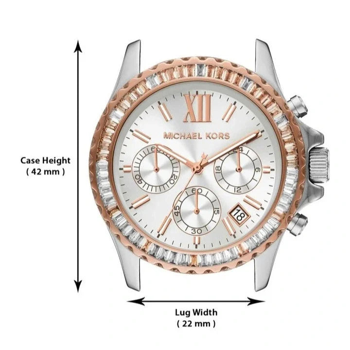 Michael Kors Everest Chronograph Silver Dial Two Tone Steel Strap Watch For Women - MK6975 Buy Now By Michael Kors