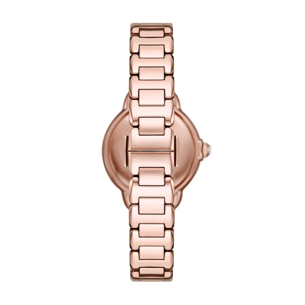 Emporio Armani Mia Three Hand Crystals Silver Dial Rose Gold Steel Strap Watch For Women - AR11633 Buy Now By Emporio Armani