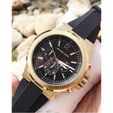Michael Kors Dylan Chronograph Black Dial Black Rubber Strap Watch for Men - MK8445 Buy Now By Michael Kors