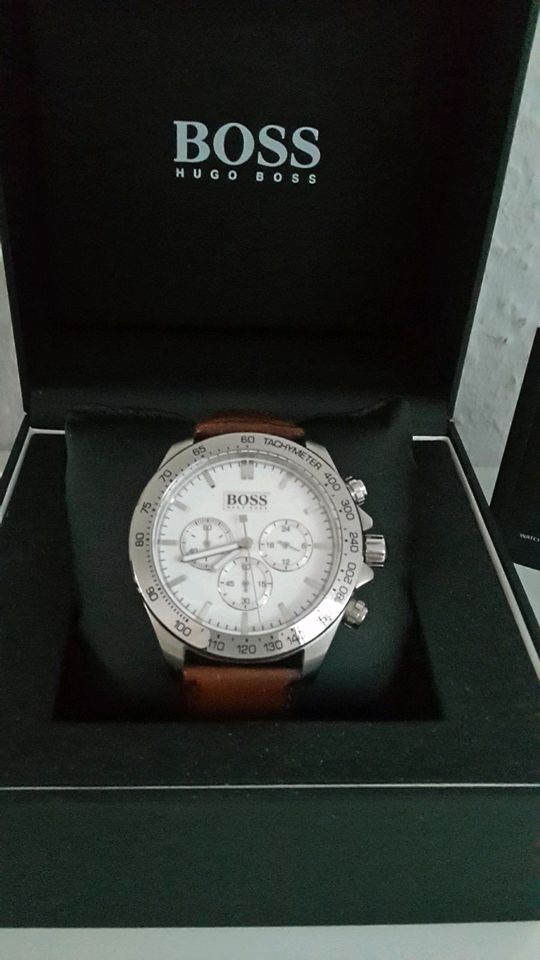 Hugo Boss Ikon White Dial Brown Leather Strap Watch for Men - 1513175 Buy Now By Hugo Boss