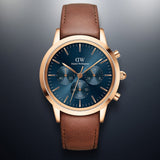 Daniel Wellington Iconic Chronograph Blue Dial Brown Leather Strap Watch For Men - DW00100639 Buy Now By Daniel Wellington
