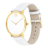 Movado 70th Anniversary Limited Edition White Dial White Leather Strap Watch For Women - 0607138 Buy Now By Movado