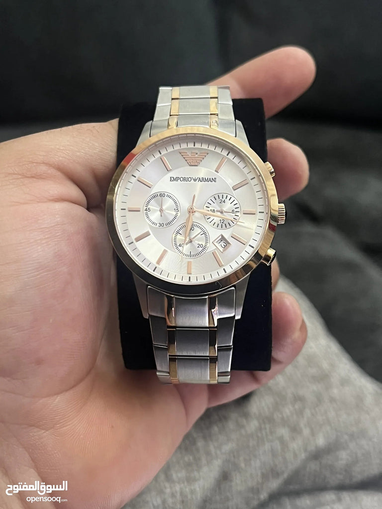 Emporio Armani Renato Chronograph Quartz Silver Dial Two Tone Steel Strap Watch For Men - AR11076 Buy Now By Emporio Armani