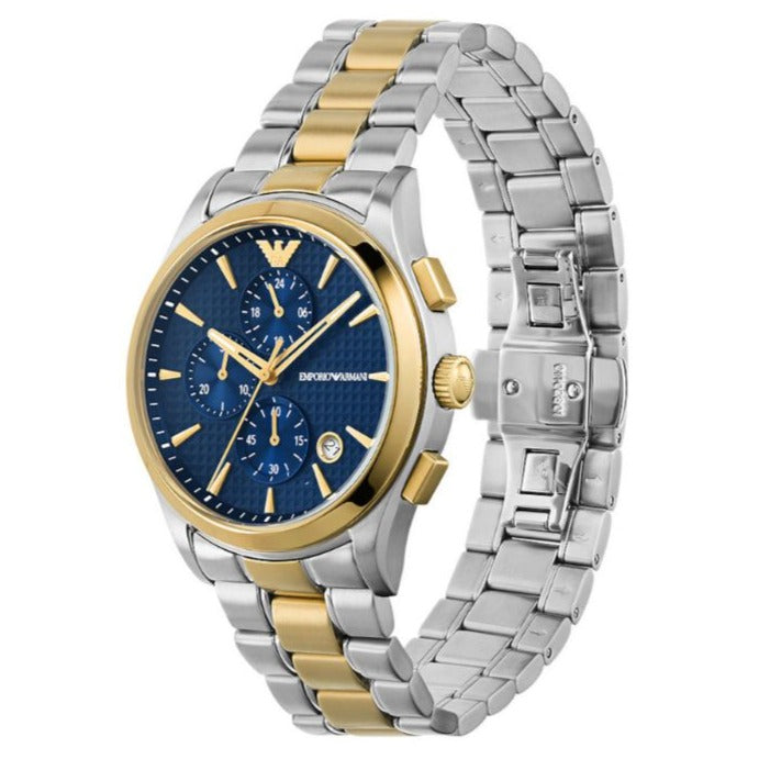 Emporio Armani Paolo Chronograph Blue Dial Two Tone Steel Strap Watch For Men - AR11579 Buy Now By Emporio Armani