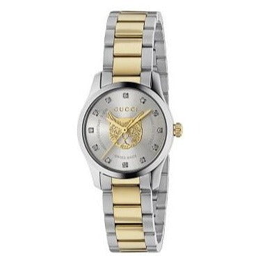 Gucci G Timeless Quartz Diamonds Silver Dial Two Tone Steel Strap Watch For Women - YA1265016 Buy Now By Gucci