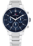 Tommy Hilfiger Tyson Chronograph Blue Dial Silver Steel Strap Watch For Men - 1710588 Buy Now By Tommy Hilfiger