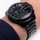 Diesel Mega Chief Chronograph Black Dial Black Steel Strap Watch For Men - DZ4355 Buy Now By Diesel