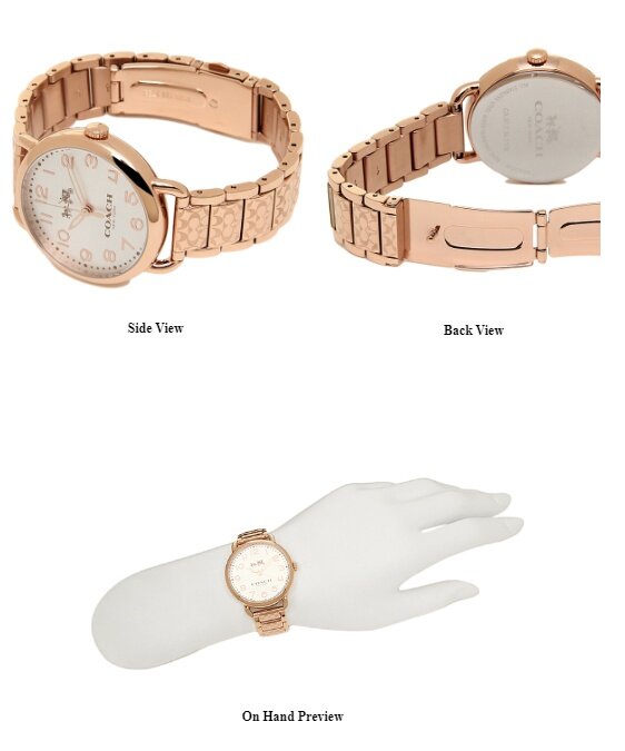 Coach Delancey White Dial Rose Gold Steel Strap Watch for Women - 14502497 Buy Now By Coach