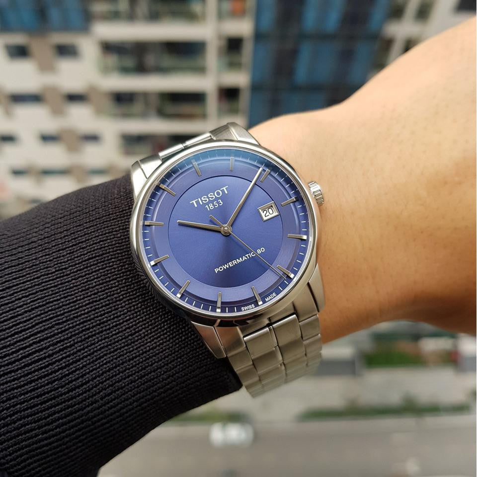 Tissot Luxury Powermatic 80 Blue Dial Silver Steel Strap Watch For Men - T086.407.11.041.00 Buy Now By Tissot