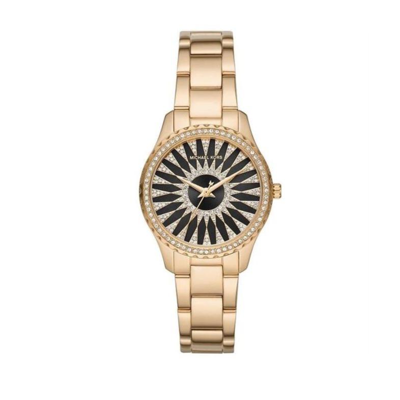 Michael Kors Layton Quartz Black Dial Gold Steel Strap Watch For Women - MK6892 Buy Now By Michael Kors