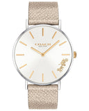 Coach Perry White Dial Beige Leather Strap Watch for Women - 14503157 Buy Now By Coach