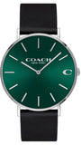 Coach Charles Green Dial Black Leather Strap Watch for Men - 14602436 Buy Now By Coach