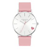 Coach Perry Silver Dial Pink Leather Strap Watch for Women - 14503516 Buy Now By Coach