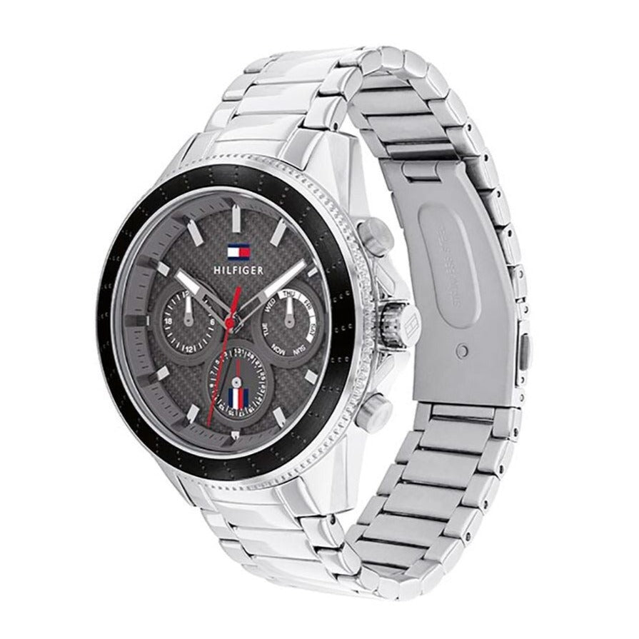 Tommy Hilfiger Aiden Chronograph Grey Dial Silver Steel Strap Watch For Men - 1791857 Buy Now By Tommy Hilfiger