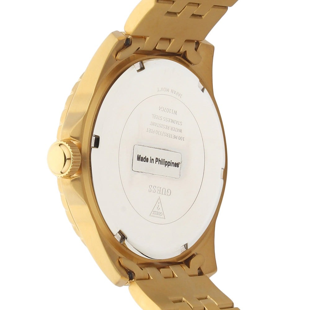 Guess Odyssey Multifunction Black Dial Gold Steel Strap Watch For Men - W1107G4 Buy Now By Guess